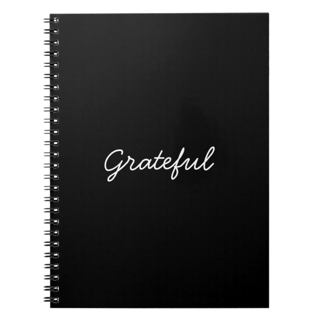 Caderno Espiral Grata gratidão e personalizada escrita casual (Frente)