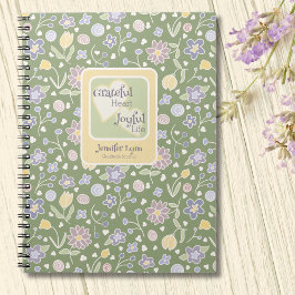 Caderno Espiral Grateful Heart Joyful Life Personalized Journal