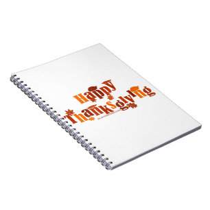 Caderno Espiral Grático festivo brilhante de Ação de Graças do Sli