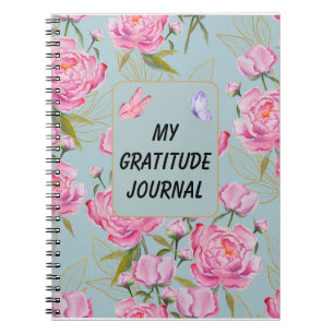 Caderno Espiral Gratidão de Rosas Rosa Personalizadas