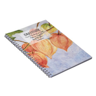 Caderno Espiral Gratidão dos Lanteras Chineses Laranja