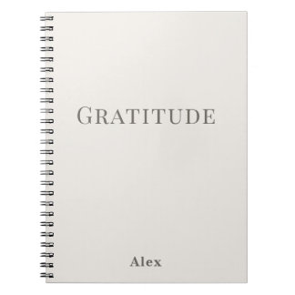 Caderno Espiral Gratidão Personalizada – Tipografia Mínima