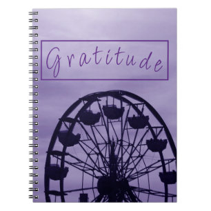 Caderno Espiral "Gratidão" Purple Ferris Wheel Skyline