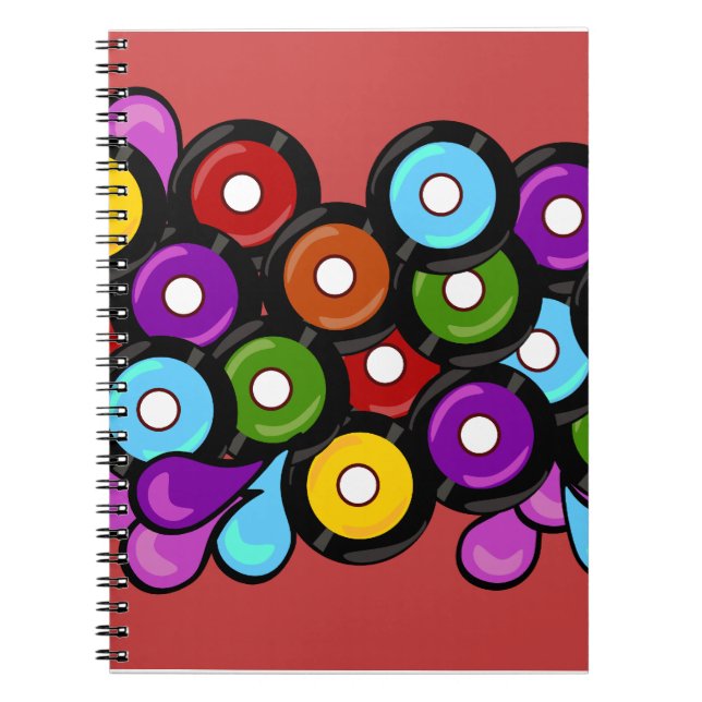 Caderno Espiral Gravar Romp Divertido Música Padrão (Frente)