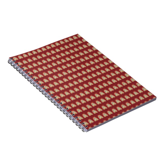 Caderno Espiral Gravata com Padrão Arco-íris Boho (Lado Direito)