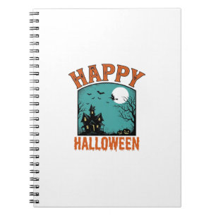 Caderno Espiral Grave Engravura Feliz Halloween Casa Assombrada De