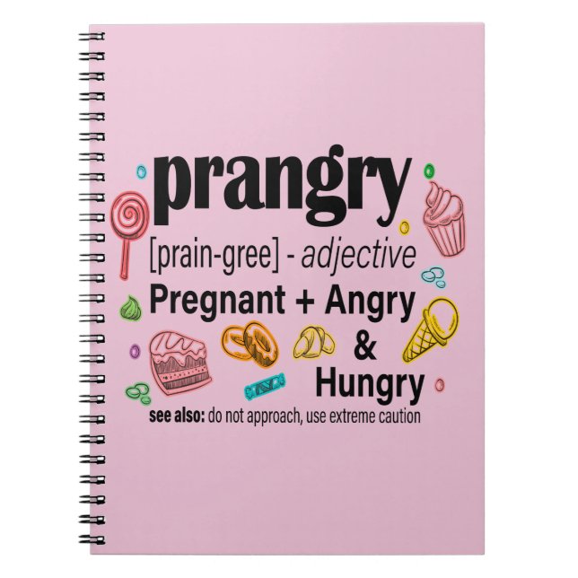 Caderno Espiral Grávida + Zangada e Fome = Irritada (Frente)