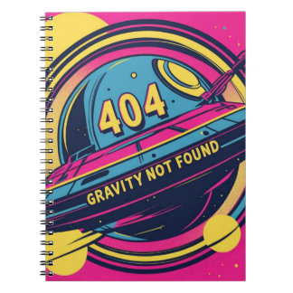 Caderno Espiral Gravidade 404 Não Encontrada - Arte Pop de Espaço
