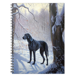 Caderno Espiral Great Dane Deixe Nevar Natal