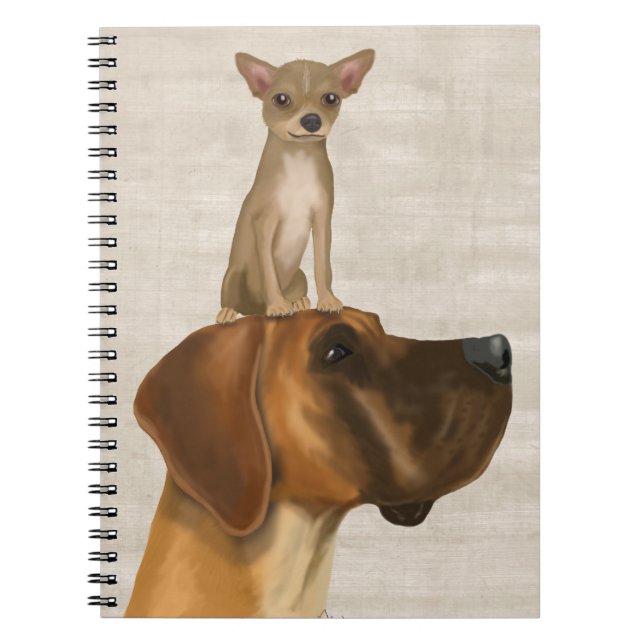 Caderno Espiral Great Dane e Chihuahua 2 (Frente)