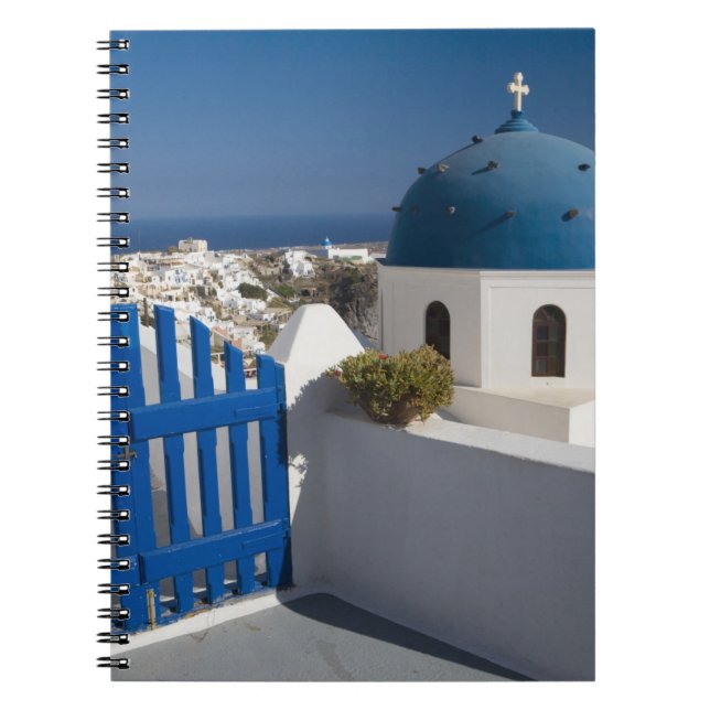 Caderno Espiral Grécia e Ilha Grega de Santorini a partir do (Frente)