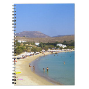 Caderno Espiral Grécia, Ilha de Paros, Praia de Krios vista de cim