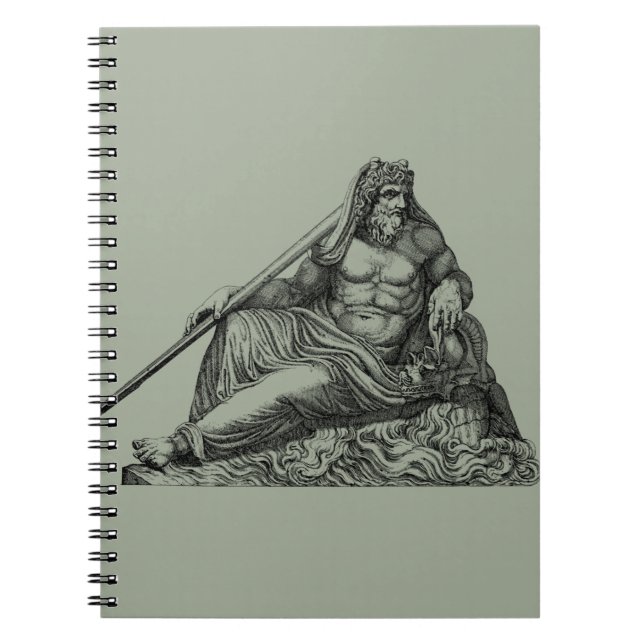 Caderno Espiral Greek de Poseidon Neptune, jipe de percy, atena (Frente)