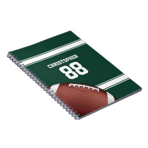 Caderno Espiral Green and White Strips Jersey Grid Iron Futebol