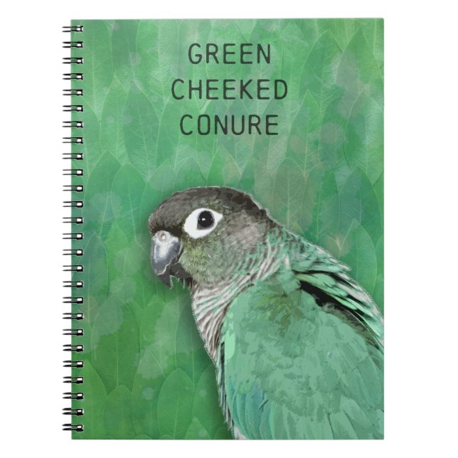 Caderno Espiral Green Cheked Conure - belo pássaro (Frente)