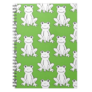 Caderno Espiral Green Cute Animal Pattern Cartoon Frog Pattern