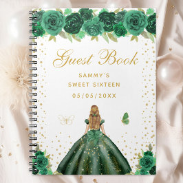 Caderno Espiral Green Floral Blonde Hair Princess Sweet