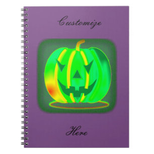 Caderno Espiral Green Jack o'lantern Halloween Thunder_Cove