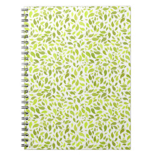 Caderno Espiral Green Leaves Nature Impressão, Padrão de Folha de