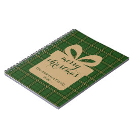 Caderno Espiral Green Plaid Christmas Festive Pattern -