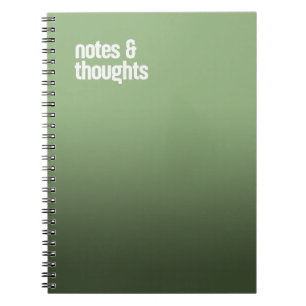 Caderno Espiral Green Spiral Notebook - diário "Notas e Pensamento