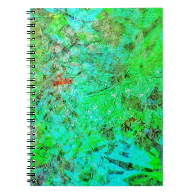 Caderno Espiral Green texture abstract Spiral Photo Notebook,Rosy  (Frente)