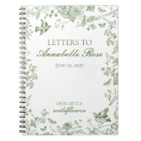 Green Toile Jouy Floral Letters to Birthday Girl