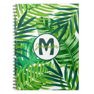 Caderno Espiral Green Tropical Deixa Monograma Nome