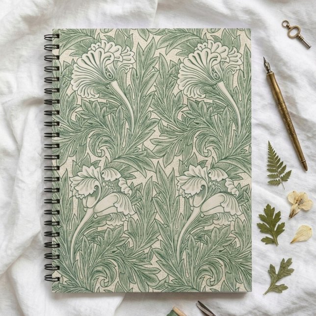 Caderno Espiral Green Tulips William Morris Spiral (Criador carregado)