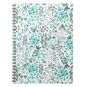 Caderno Espiral Green Watercolor Foliage