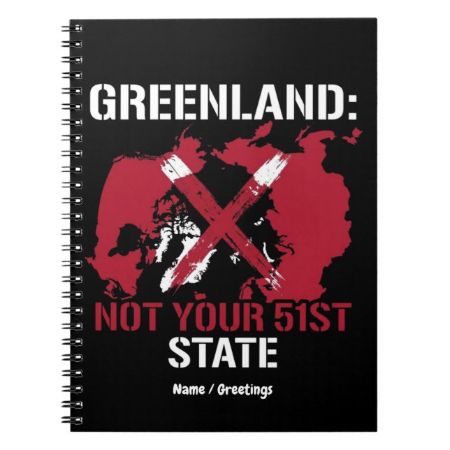 Caderno Espiral Greenland Sovereignty Not Your 51st State Arctic  (Frente)