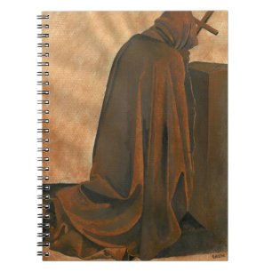 Caderno Espiral Gregoriano Monk Em Oração Vestindo Cassete Arrebat