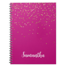 Grelha Rosa Dourada Confetti Personalizada