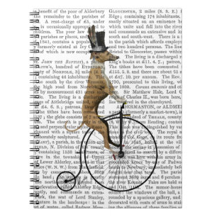 Caderno Espiral Greyhound na bicicleta Black Penny Farthing