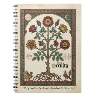 Caderno Espiral Grimório Alquímico Rosa Oculta