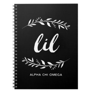 Caderno Espiral Grinalda alfa de Omega Lil do qui