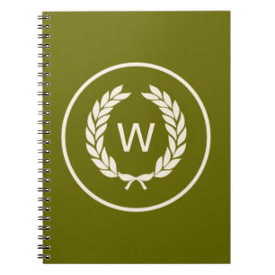 Caderno Espiral Grinalda da folha do louro do monograma