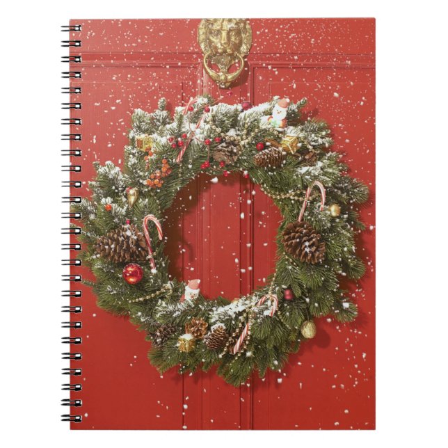 Caderno Espiral Grinalda do Natal que pendura em uma porta (Frente)