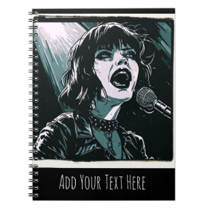 Caderno Espiral Grite Alto Punk Rocker Estilo Retro Vintage