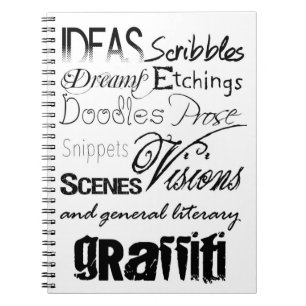 Caderno Espiral Gritos de Grafite de Tipografia Escrevendo