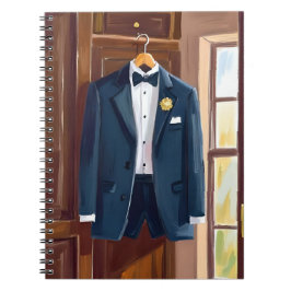 Caderno Espiral Groomsmen’s Tuxedo | Wedding Bachelor Watercolor