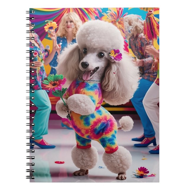 Caderno Espiral Groovie Hippie 60s Poodle Dancing in the Disco (Frente)