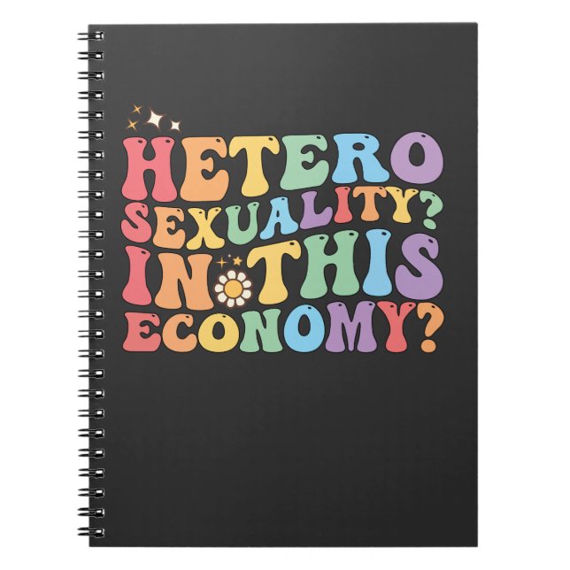 Caderno Espiral Groovy Hetero Heterossexualidade Nesta Economia LG (Frente)