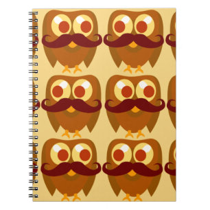 Caderno Espiral Groovy Mustache Owls