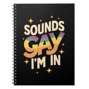 Caderno Espiral Groovy Sounds Gay estou no Orgulho LGBT em Arco-ír