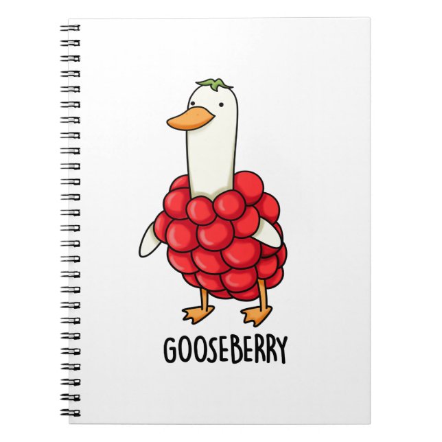 Caderno Espiral Groselha Pun Berry Engraçado  (Frente)