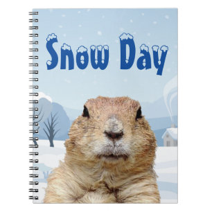 Caderno Espiral Groundhog Snow Day
