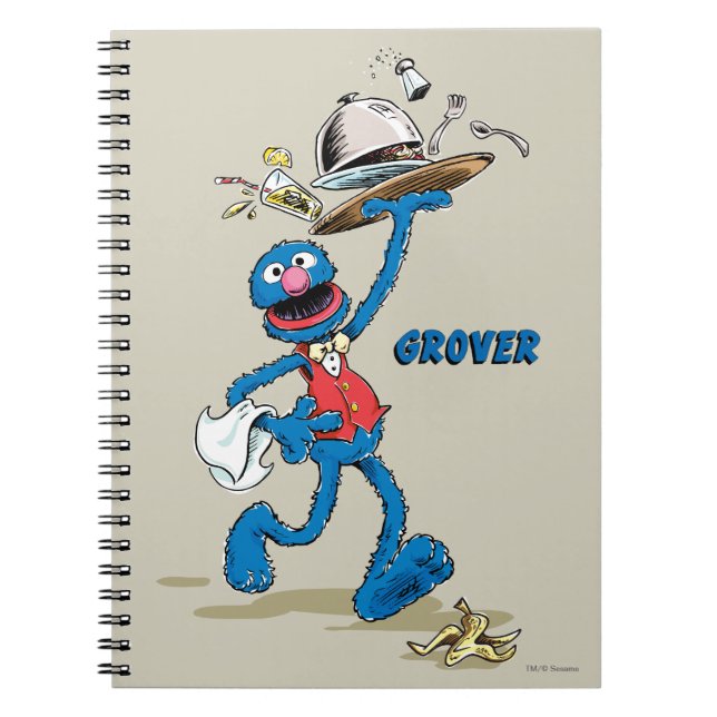 Caderno Espiral Grover Garçom Vintage (Frente)