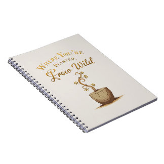 Caderno Espiral Grow Wild – Elegant Gold Leaf Travel Journal