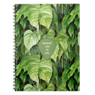 Caderno Espiral Growing Side by Side Green Leaf